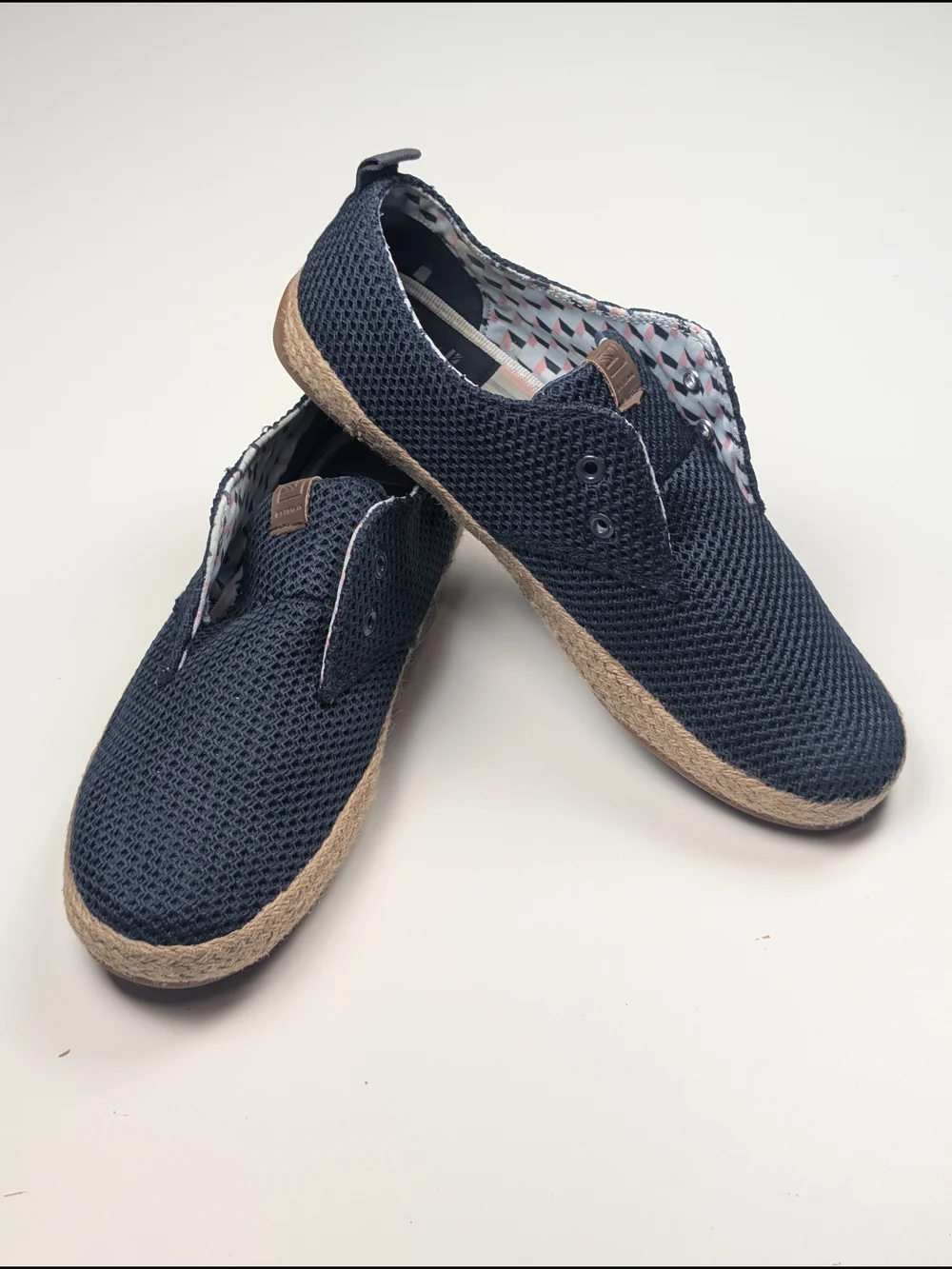 Ben Sherman Mens Mesh Knit Espadrille Slip On Shoes Navy Blue Loafers Size 10